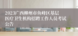 2023广西柳州市鱼峰区基层医疗卫生机构招聘工作人员考试公告