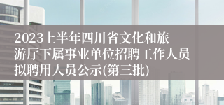 2023上半年四川省文化和旅游厅下属事业单位招聘工作人员拟聘用人员公示(第三批)
