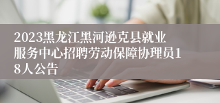 2023黑龙江黑河逊克县就业服务中心招聘劳动保障协理员18人公告