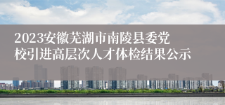 2023安徽芜湖市南陵县委党校引进高层次人才体检结果公示