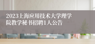 2023上海应用技术大学理学院教学秘书招聘1人公告