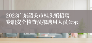 2023广东韶关市桂头镇招聘专职安全检查员拟聘用人员公示