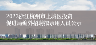 2023浙江杭州市上城区投资促进局编外招聘拟录用人员公示