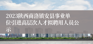 2023陕西商洛镇安县事业单位引进高层次人才拟聘用人员公示