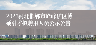 2023河北邯郸市峰峰矿区博硕引才拟聘用人员公示公告
