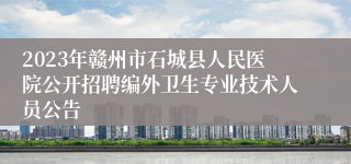 2023年赣州市石城县人民医院公开招聘编外卫生专业技术人员公告