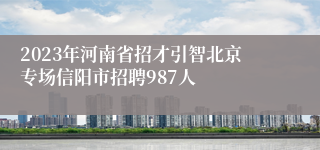 2023年河南省招才引智北京专场信阳市招聘987人