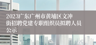 2023广东广州市黄埔区文冲街招聘党建专职组织员拟聘人员公示