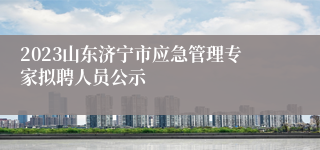 2023山东济宁市应急管理专家拟聘人员公示