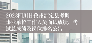 2023四川甘孜州泸定县考调事业单位工作人员面试成绩、考试总成绩及岗位排名公告