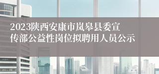 2023陕西安康市岚皋县委宣传部公益性岗位拟聘用人员公示