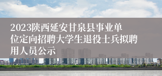 2023陕西延安甘泉县事业单位定向招聘大学生退役士兵拟聘用人员公示
