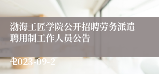 渤海工匠学院公开招聘劳务派遣聘用制工作人员公告 
      
 2023-09-24