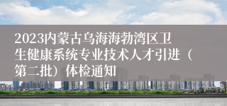 2023内蒙古乌海海勃湾区卫生健康系统专业技术人才引进（第二批）体检通知