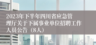 2023年下半年四川省应急管理厅关于下属事业单位招聘工作人员公告（8人）