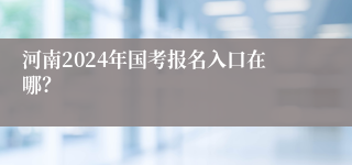 河南2024年国考报名入口在哪？