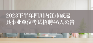 2023下半年四川内江市威远县事业单位考试招聘46人公告