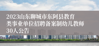 2023山东聊城市东阿县教育类事业单位招聘备案制幼儿教师30人公告