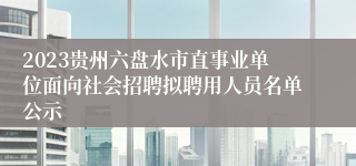2023贵州六盘水市直事业单位面向社会招聘拟聘用人员名单公示