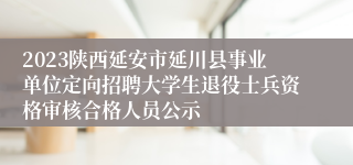 2023陕西延安市延川县事业单位定向招聘大学生退役士兵资格审核合格人员公示