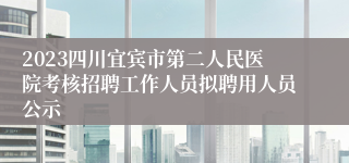 2023四川宜宾市第二人民医院考核招聘工作人员拟聘用人员公示