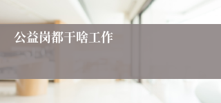 公益岗都干啥工作