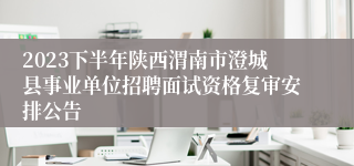 2023下半年陕西渭南市澄城县事业单位招聘面试资格复审安排公告