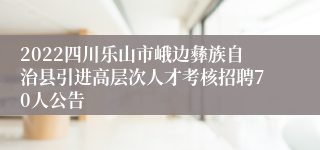 2022四川乐山市峨边彝族自治县引进高层次人才考核招聘70人公告