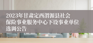 2023年甘肃定西渭源县社会保险事业服务中心下设事业单位选调公告