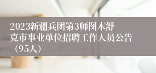2023新疆兵团第3师图木舒克市事业单位招聘工作人员公告（95人）