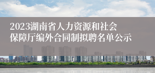 2023湖南省人力资源和社会保障厅编外合同制拟聘名单公示