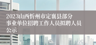 2023山西忻州市定襄县部分事业单位招聘工作人员拟聘人员公示