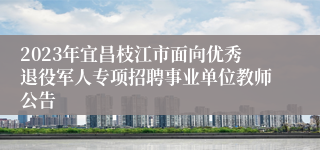 2023年宜昌枝江市面向优秀退役军人专项招聘事业单位教师公告