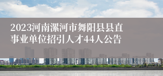 2023河南漯河市舞阳县县直事业单位招引人才44人公告