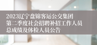 2023辽宁盘锦客运公交集团第二季度社会招聘补招工作人员总成绩及体检人员公告
