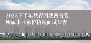 2023下半年共青团陕西省委所属事业单位招聘面试公告                                                        2023-10-27