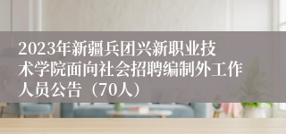 2023年新疆兵团兴新职业技术学院面向社会招聘编制外工作人员公告（70人）
