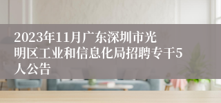2023年11月广东深圳市光明区工业和信息化局招聘专干5人公告