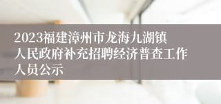 2023福建漳州市龙海九湖镇人民政府补充招聘经济普查工作人员公示
