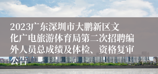 2023广东深圳市大鹏新区文化广电旅游体育局第二次招聘编外人员总成绩及体检、资格复审公告