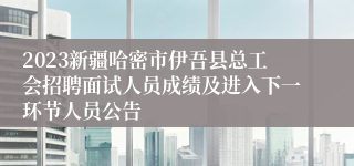 2023新疆哈密市伊吾县总工会招聘面试人员成绩及进入下一环节人员公告