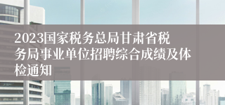 2023国家税务总局甘肃省税务局事业单位招聘综合成绩及体检通知
