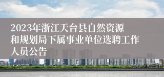2023年浙江天台县自然资源和规划局下属事业单位选聘工作人员公告