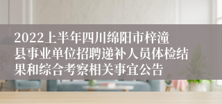 2022上半年四川绵阳市梓潼县事业单位招聘递补人员体检结果和综合考察相关事宜公告
