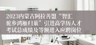 2023内蒙古阿拉善盟“智汇驼乡鸿雁归巢”引进高学历人才考试总成绩及等额进入应聘岗位体检考察范围人员公告