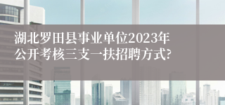 湖北罗田县事业单位2023年公开考核三支一扶招聘方式?