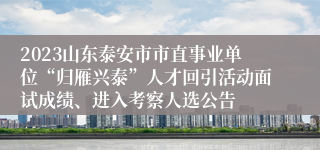 2023山东泰安市市直事业单位“归雁兴泰”人才回引活动面试成绩、进入考察人选公告