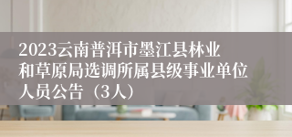 2023云南普洱市墨江县林业和草原局选调所属县级事业单位人员公告（3人）
