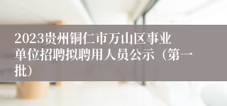 2023贵州铜仁市万山区事业单位招聘拟聘用人员公示（第一批）