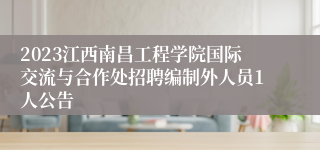 2023江西南昌工程学院国际交流与合作处招聘编制外人员1人公告